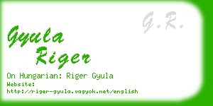 gyula riger business card